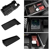 Bercicci 3PCS Center Console Organizer Compatible with Toyota 2025 2026 Camry Accessories Silicone Wireless Charging Anti-Slip Mat ABS Material Armrest Secondary Storage Box