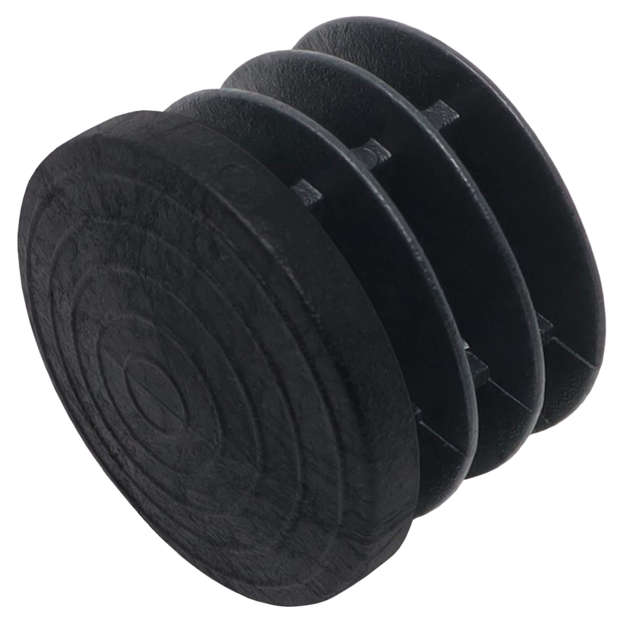 Adsamm® / 4 x Furniture glides for tubes | ø 1.26 '' (32 mm) | black | round | quality ripped inserts for tubular steel chairs
