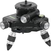 Huepar Laser Level Adapter, Metal 360-Degree Rotating Base for Laser Level Tripod Connector, 1/4&rsquo;&rsquo; Threaded Mount and Horizontal Bubble, Micro-adjust Fine Turning Pivoting Base AT2