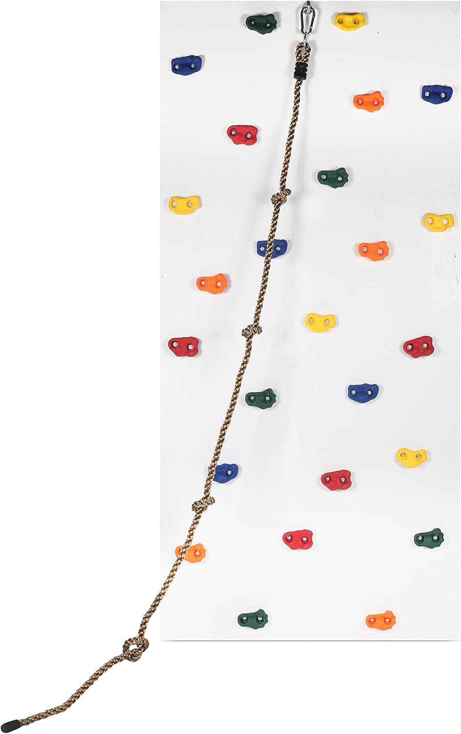 Milliard DIY Rock Climbing Holds Set with 8 Foot Knotted Rope (25 Pc. Kit) Kids Indoor and Outdoor Play Set Use, Includes Mounting Screws, Handles and Hooks.: Toys & Games