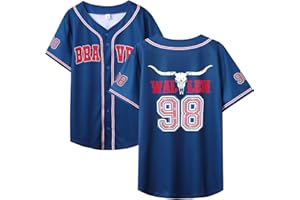 FUJUTANG Women 98 Baseball Jersey Cow Skull Graphic Rhinestone Shirts Fan Tshirts Country Music Short Sleeve Tops