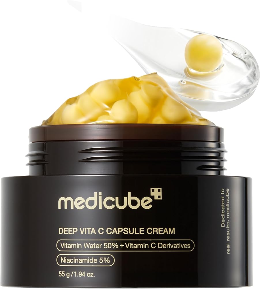medicube Capsule Cream with Deep Vitamin C for Radiance | Liposome Vitamin C Golden Capsule for Radiance & Firm-Looking Skin