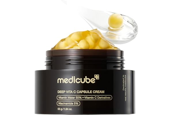 medicube Capsule Cream with Deep Vitamin C | Liposome Vitamin C Golden Capsule for Radiance & Firm-Looking Skin | Hydrating G
