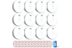 SITERWELL Smoke Detector, Smoke Detector 10 Year Battery with Photoelectric Sensor, Fire Alarm with Low Battery and Fault Warning for House and Bedroom, UL217-9th Listed, GS525A, 12 Packs