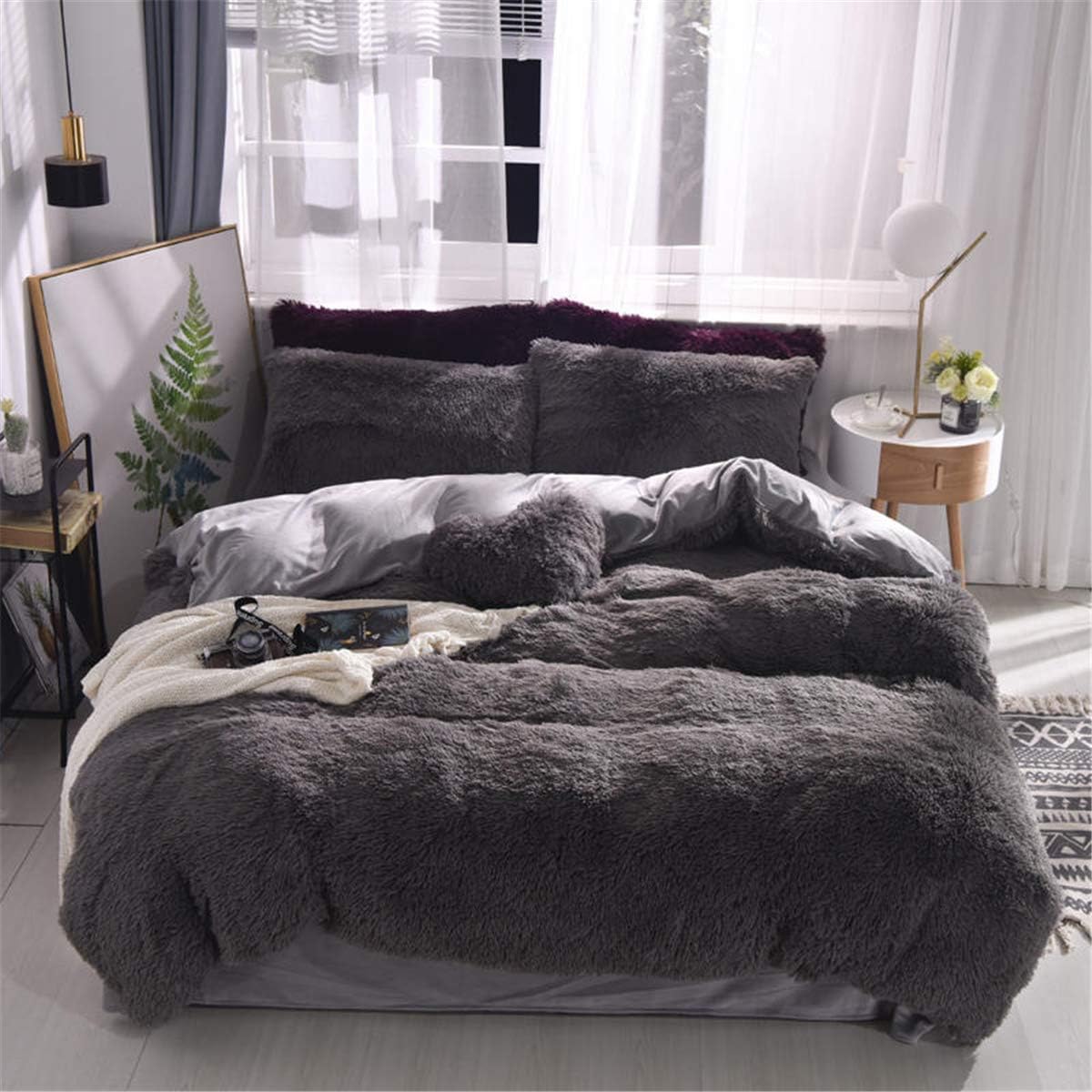 Soukach 3 PCS Faux Fur Fluffy Bedding 