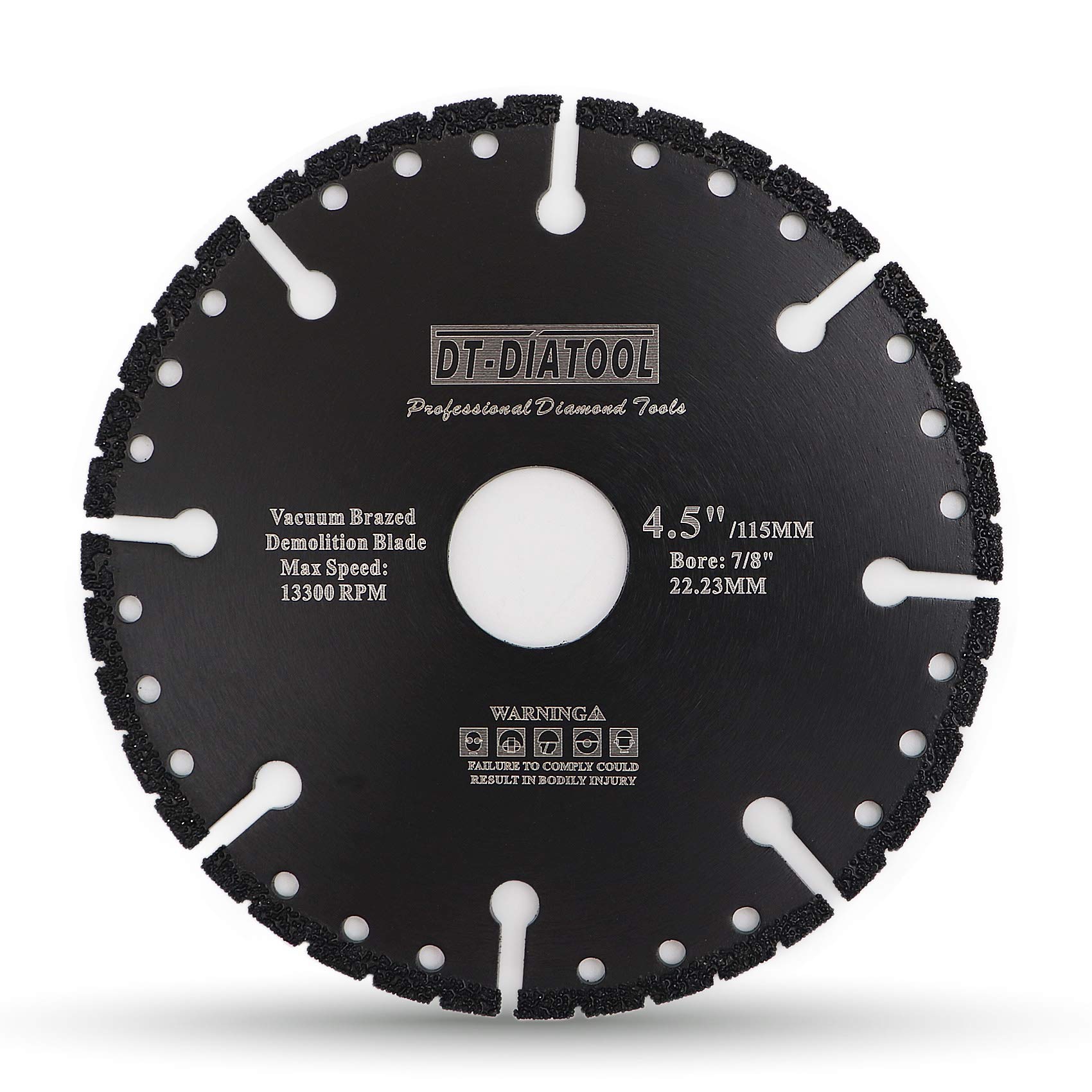 DT-DIATOOL Diamond Saw Blade 4.5 Inch / 115mm Multi Purpose Cutting Disc for Reinforced Concrete Steel Metal Rebar PVC All Tough Materials