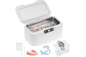 Ceuku Ultrasonic Cleaner for Jewellry, 45KHz -47KHZ (500ML) Ultrasonic Cleaner with 3 Timer Mode and Watch Stand for Cleaning Jewelry, Glasses, Watch, Denture, Professional Ultrasonic Cleaner Machine