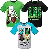 Minecraft Mobs Skeleton Enderman 3 Pack T-Shirts Little Kid to Big Kid