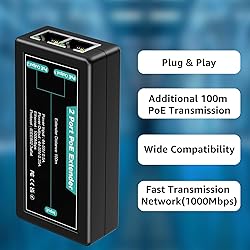 VIMIN 2-Port Gigabit PoE Extender, 1 in 2 Out