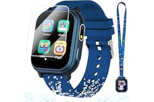 SEDZOFAN Waterproof Smart Watch for Kids Toys for Boys Age 5-12 with 32 Games, Dual Camera, Habit Tracking, Music Player, Video, Alarm Clock, HD Touchscreen Kids Smart Watch Birthday Gift for 3-12 Year Old