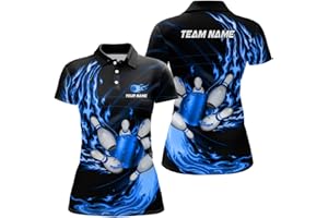 MABALETH Custom Bowling Shirt for Women Bowling Jersey Bowling Team League Polo Shirt, Custom Womens Bowling Shirts,