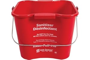 San Jamar Kleen-Pail Pro Sanitizer Pail Cleaning Bucket with Bail Handle for Cleaning, Kitchens, Restaurants, and Janitorial 