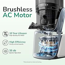 Canoly C16 Cold Press Juicer, 6" Extra Wide Feed