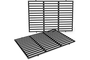 QuliMetal 18.75" Grill Grates for Weber Genesis II 300 and Genesis II LX 300 Grills, Genesis II E&S 310 315 320 325 340, Genesis II Parts Replacement for Weber 66095, Porcelain-Enameled Cast Iron