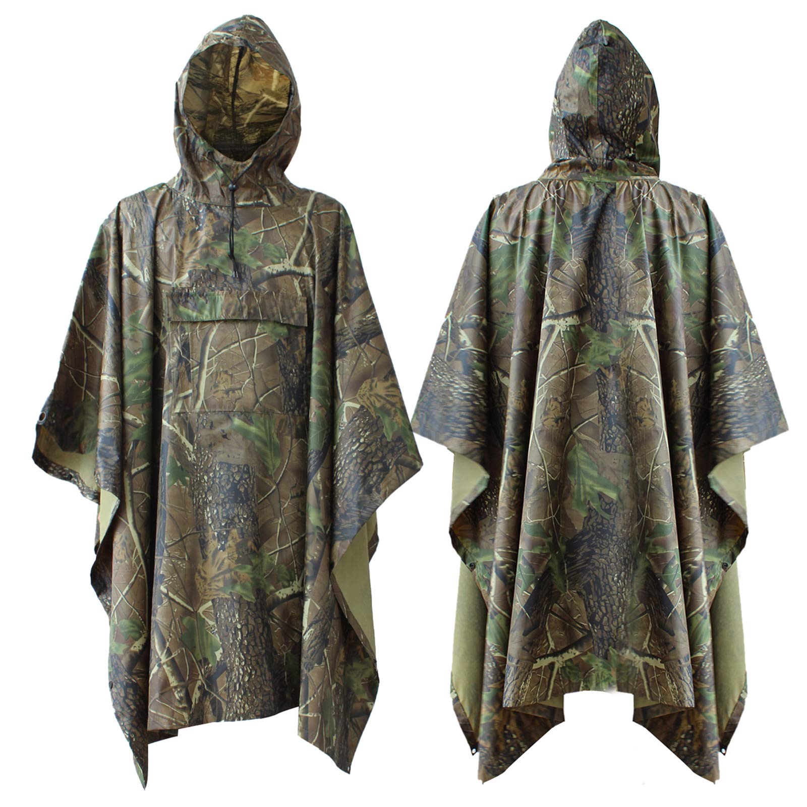 ElifeAcc Waterproof Poncho Multifunctional Rain Poncho Adult Waterproof for Outdoor Activities（Upgrade-Camouflage1）