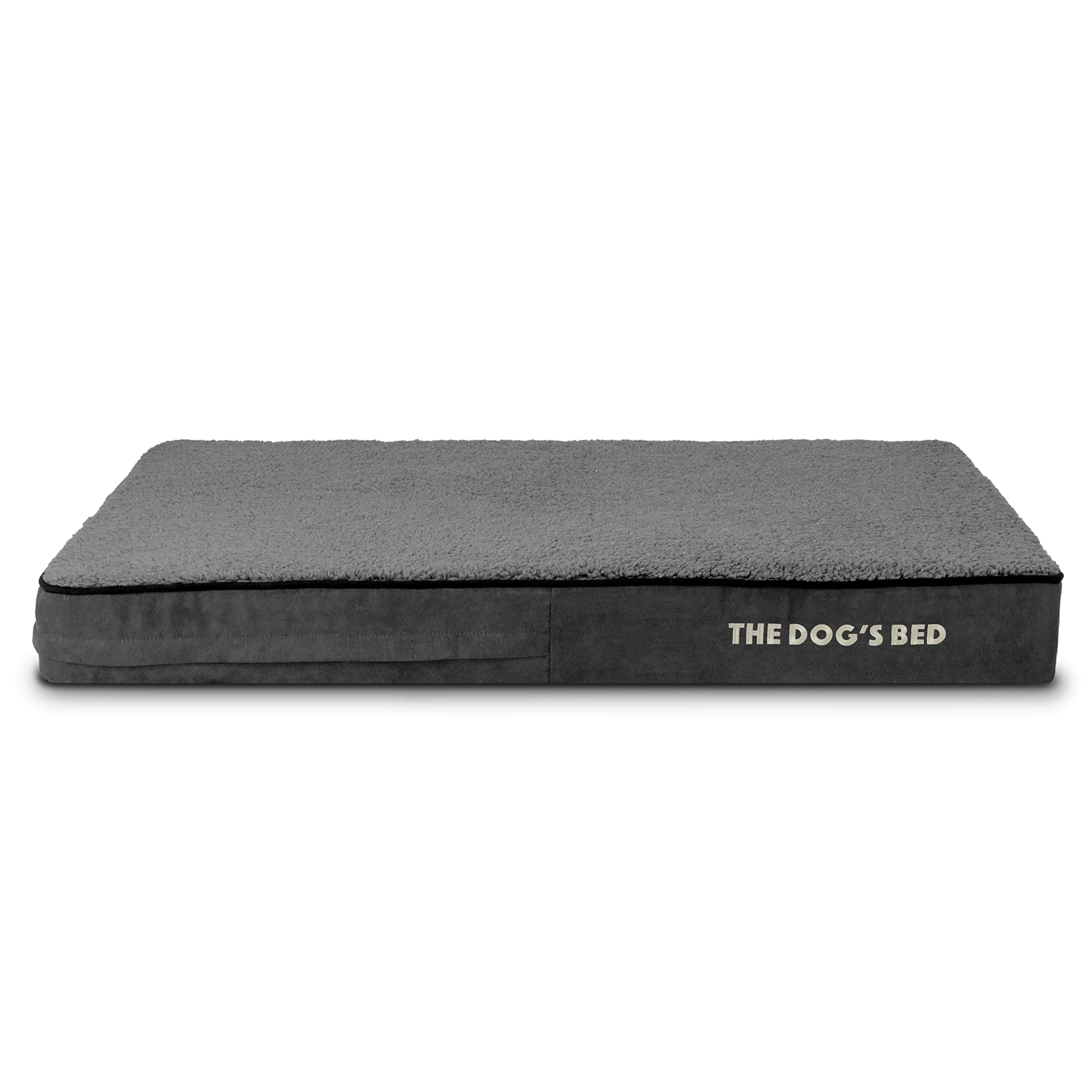 The Dog’s Bed Cover – Replacement Cover, Grey Plush, Large, 10cm
