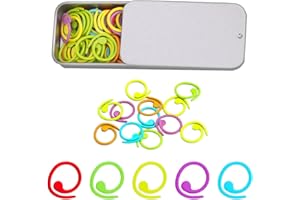 50Pcs Metal Stitch Markers, Spiral-Shaped Stitch Markers for Crocheting, Multicolor Crochet Locking Markers for Crocheting Cl