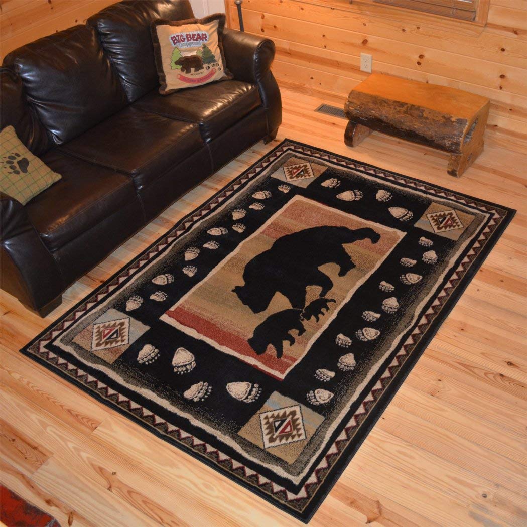 Amazon Com Osd 2 2 X3 3 Black Bear Wildlife Printed Area Rug