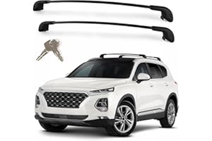 Roof Rack Cross Bars Compatible with Hyundai Santa Fe 2019-2023, Heavy Duty 300 LBS Lockable Aluminum Crossbars, Anti-Theft R