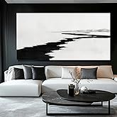 SDYA Simple Decorative Pictures Modern Home Decor 58x29 Abstract Wall Art for Living Room Kitchen Artwork Black Photo Prints