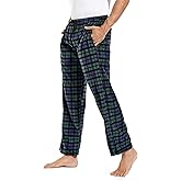 DG Hill 1Pack or 3Pack Mens PJ Pajama Pants Bottoms Fleece Lounge Pants Sleepwear Plaid PJs with Pockets Microfleece