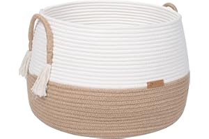 R RUNKA Large Basket for Toys-15.7"x 11.8"-Boho Baskets for Living Room,Bedroom,Nursery | Large Woven Baskets, Cube Basket, Under Shelf Basket | Decorative Baskets for Home Decor