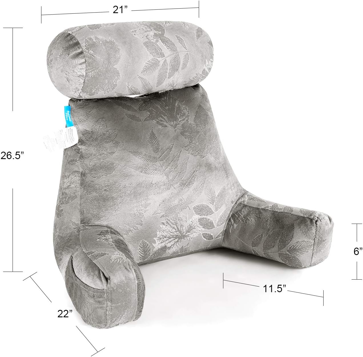 ZOEMO Bed Rest Reading Pillow, Big Bedrest Pillows with Arm Rests and Neck Roll Pillow, Armrest Pillows for Reading Watching TV in Bed Floor or Sofa (Maple): Home & Kitchen