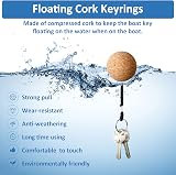 Acehome 2 Pcs Floating Cork Keyrings 53mm Buoyant Wooden Ball Key Chain view 5