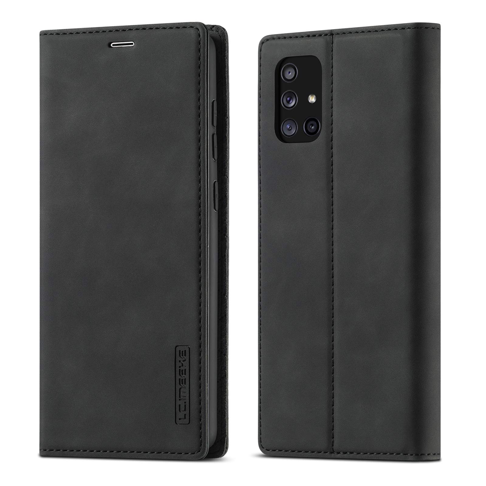 QLTYPRI Case for Samsung Galaxy A71, Vintage Matte Leather Wallet Case Card Slot Kickstand Magnetic Shockproof Flip Folio Book Case Cover for Samsung Galaxy A71 - Black โ image 1