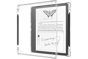 KEEXYICC Clear Case Compatible with Kindle Scribe 10.2" (2024 Release/ 2022 Release) Skin Cover with Pen Holder, [Lightweight] Silicone Slim Thin Soft Protective TPU Back Shell - Transparent, DIY with Stickers