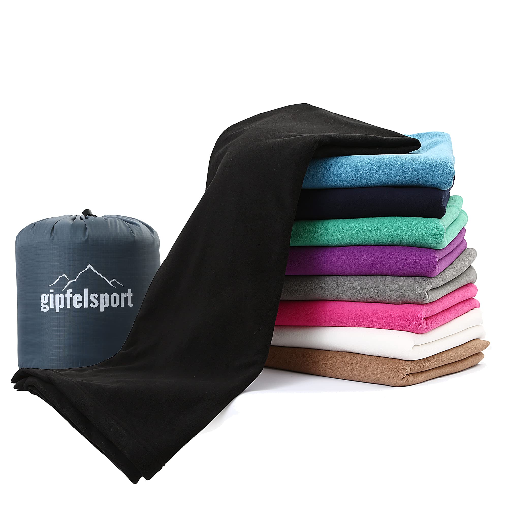 gipfelsport summer sleeping bag made of microfibre for camping usable as blanket - light, small, rectangular