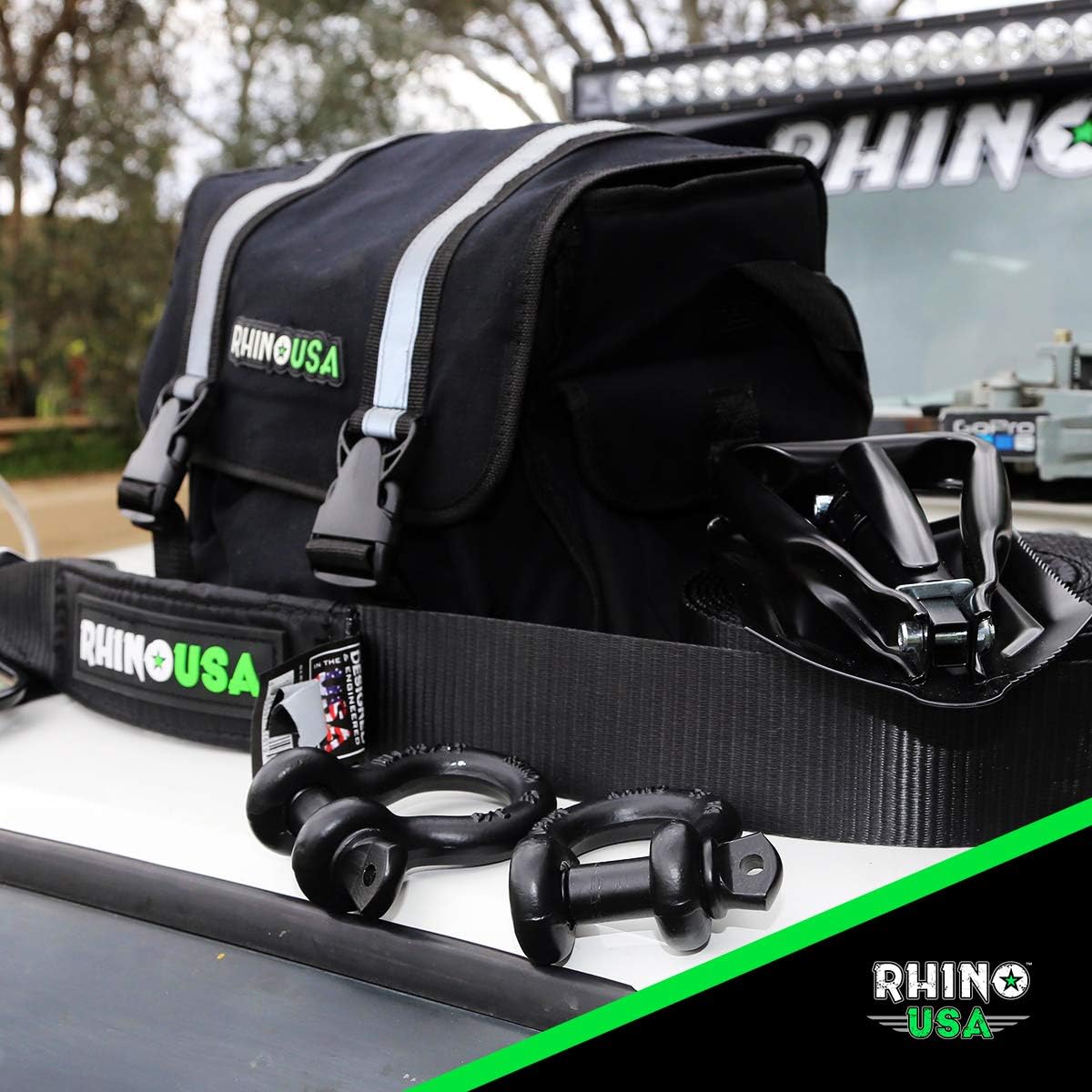 Rhino USA Recovery Gear Storage Bag - Ultimate Recovery Kit Bag for Organization in Your Vehicle - Use With Your Tow Strap, Shackles, Snatch Block or Anything You Desire - Guaranteed For Life!: Automotive