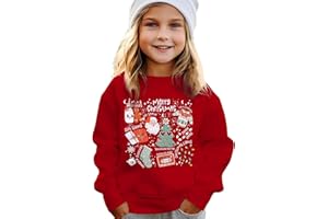 AG AGUU Christmas Sweatshirt for Toddler Baby Girls Merry Xmas Shirt Cute Doodle Graphic Crewneck Pullover Top 1-5 Years
