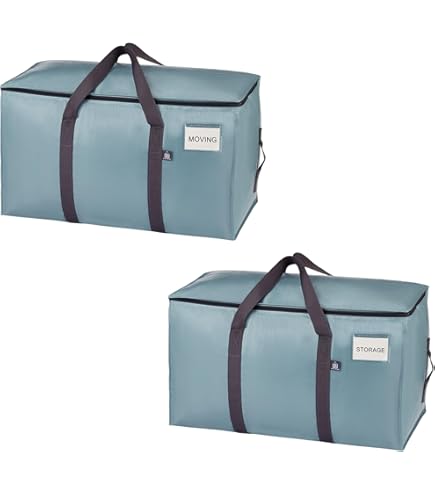 Lot De 2 Grands Sacs De Rangement Transparents Avec Fermeture éclair, Sacs De Déménagement Très Résistants En Plastique Pour Vêtements, Sac D'emballage Pour Dortoir Universitaire Avec Poignées Solides