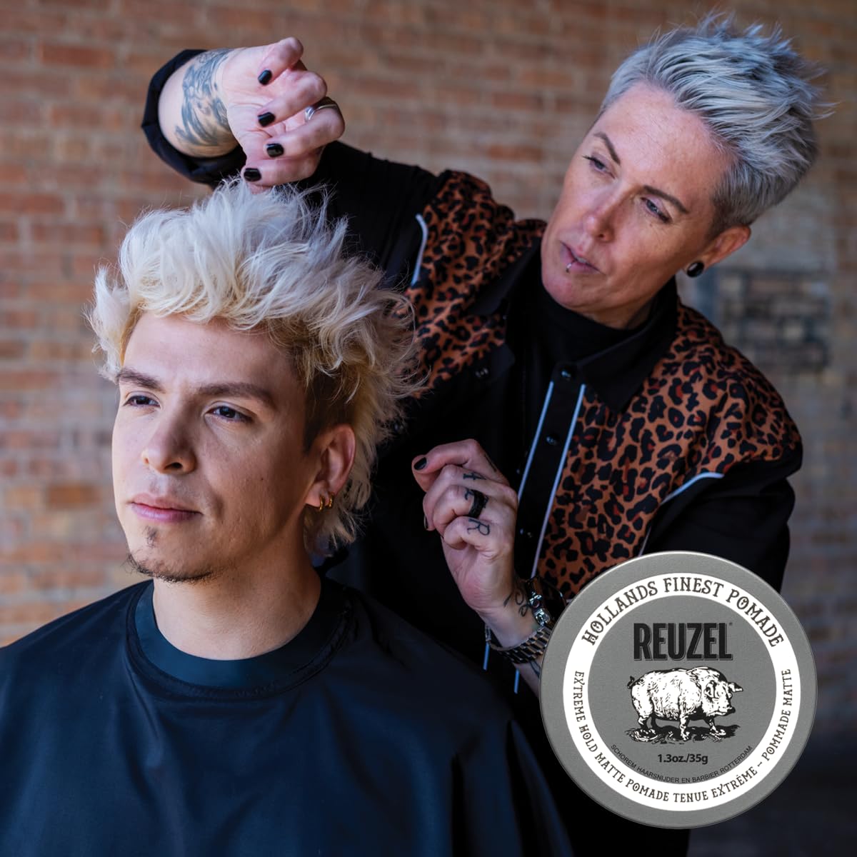 REUZEL Extreme Hold Matte Pomade, Strongest All Day Hold, Water Soluble Styling, No Shine & Flake Free, Easy To Wash Out, For and Hairstyles, 4 oz