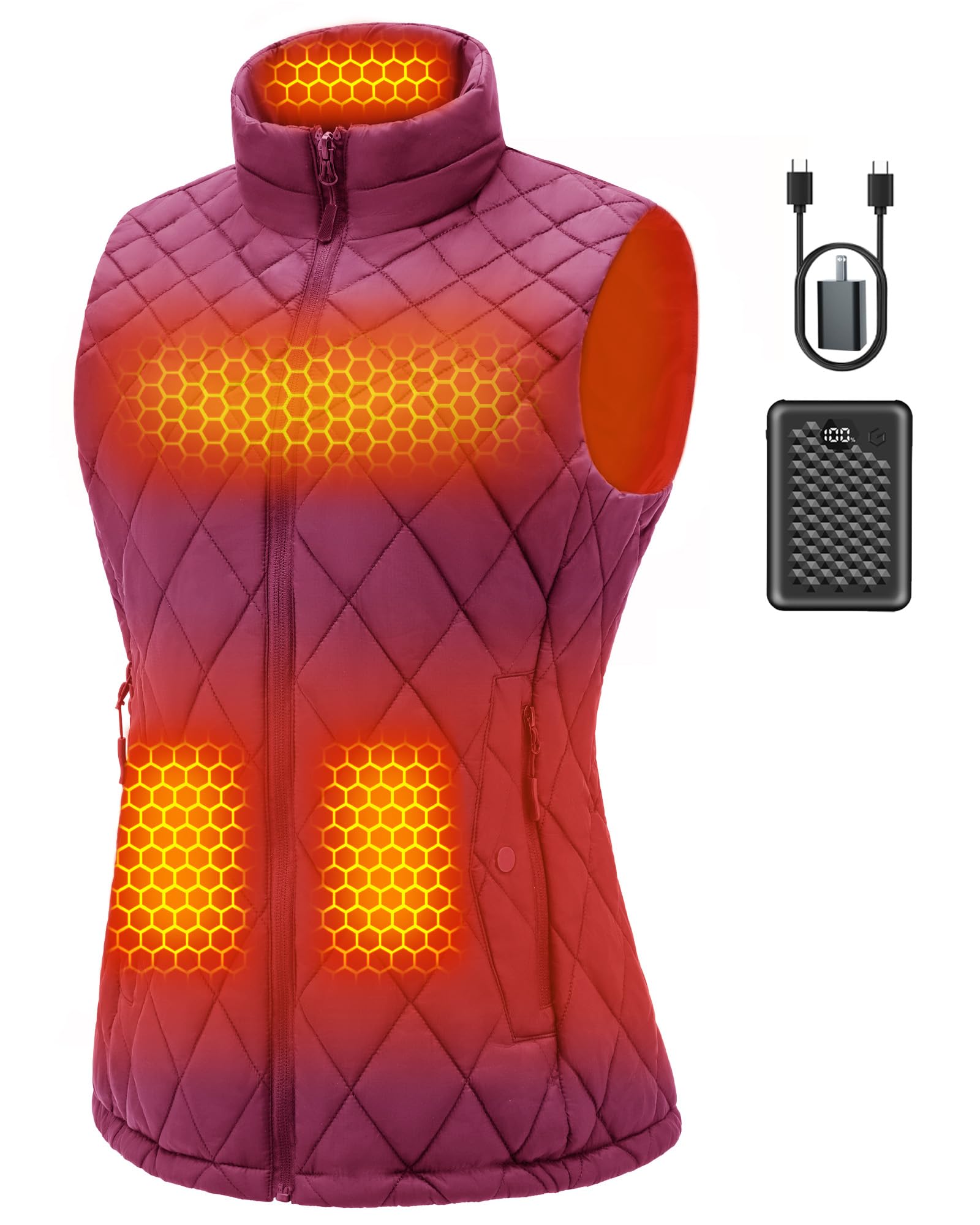 Photo 1 of ***Battery pack missing*****Quilted Women Heated Vest Battery Pack Included Rechargeable Lady Coworker Work Besties Gifts Colleague Manager Supervisor Boss Executive Assistant Birthday Farewell Christmas Holiday Cool Present