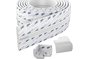Roving Cove PreFit (Broad) Fireplace Edge Corner Protector (Extra Wide 9ft Edge 2 Corners), Baby Proofing Bumper Guards, Oyster White (Off White), Pre-Taped, for Straight Surfaces - New & Improved