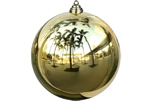 GNFLUS Christmas Ornaments Balls 7.08in Large Christmas Decorations Xmas Tree Shatterproof Big Gold Christmas Ball Ornaments with Hanging Loop for Wedding Holiday Halloween Party Indoor Outdoor Decor