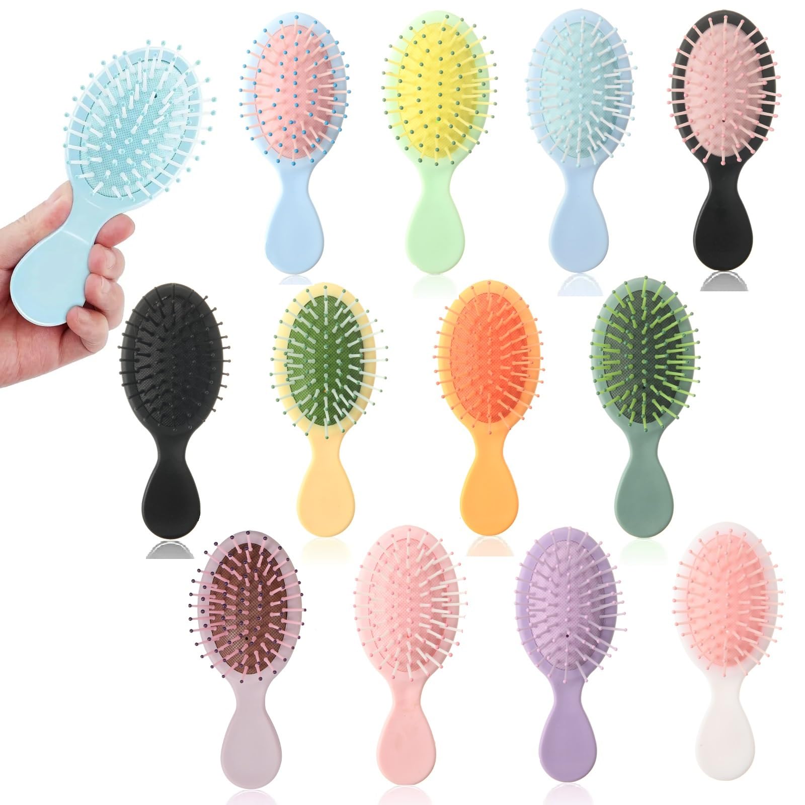 Photo 1 of 12 Pack Mini Hair Brush Bulk, Wet Hair Brush for Travel, Mini Brush for Most Hair Types, Compact Travel Hairbrush for Teens & Adults, Perfect for Bridesmaid Gifts, Party Favors