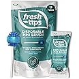 Fresh-Tips Mini Disposable Travel Toothbrush | Individually Wrapped | 25 Pack | Peppermint w/Xylitol | Next Generation Oral Care