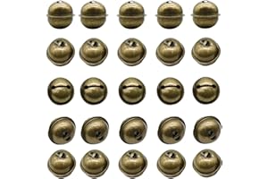 Pinenjoy 40Pcs Vintage Craft Bells 1.45inch Bronze Jingle Bell 37mm Christmas Decorative Bells for Wind Chimes Pet Dog Cat Hanging Pendants Wreath Decoration Making