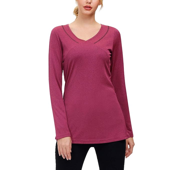 v neck workout shirts women's