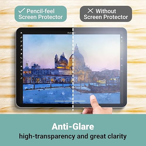 ELECOM Pencil Feel Screen Protector, Easy-Install, Bond type, for