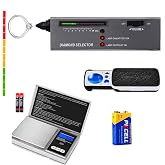 Diamond Tester,Jewelry Diamond Tester Pen+200g/0.01g Mini Jewelry Scale＋60X Mini LED Magnifying, Professional Diamond Selector for Novice and Expert,Thermal Conductivity Meter(Diamond Tester +)