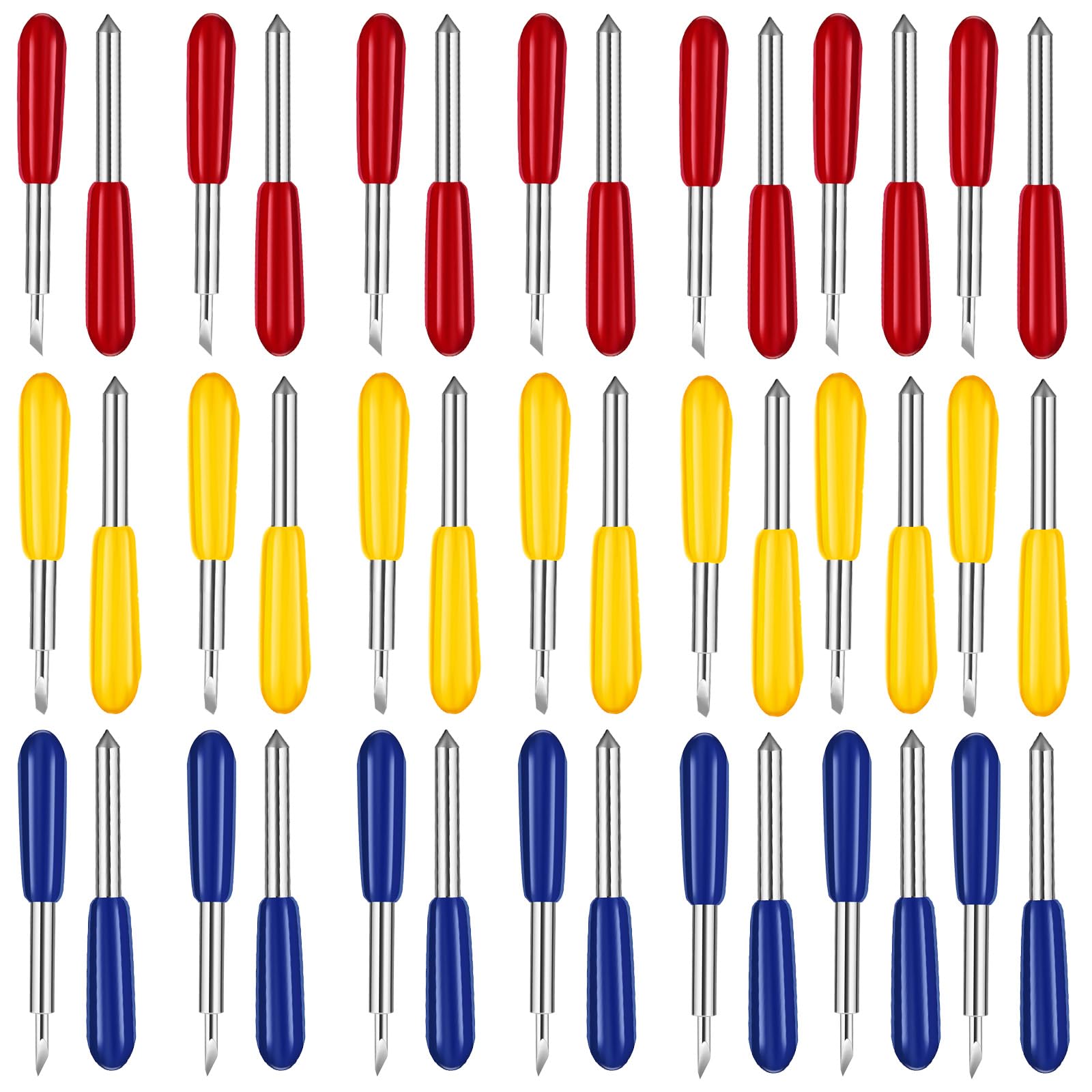60Pcs Replacement Cutting Blades Compatible with Cricut Explore Air/Air 2/Air 3/Maker/Maker 3 Include 20 Fine Point Blades 20 Standard Blades 20 Deep Point Blades Compatible with Cricut Kricut Blades