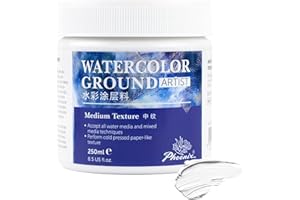 PHOENIX Watercolor Ground for Canvas - 8.45 Fl Oz /250ml - Gesso Primer for Water Color Painting - Professional White Watercolor Medium for Water Based Paints