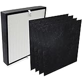 PUREBURG Replacement Filter Compatible with Alen A350 and A375 Air Purifiers, Part No. BF25A (Also Compatible BF15A),H13 HEPA Activated Carbon Air Clean Dust VOCs Odor,1+4 Pre-Filters