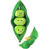 Peas in a Pod Plush Microwave Heating Pad,Heat Pack &amp;Stuffed Animal | 3 Detachable Peas,Cute Portable Heating Pad for Period Cramps/Cold Hands