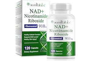 Xaarty NAD+ Supplement, 910MG Liposomal NAD+ for Women & Men, Nicotinamide Riboside, Resveratrol, Quercetin, NAD Resveratrol Supplement for Anti-Aging, 120 Capsules