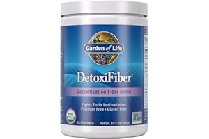 Garden of Life Organic Unflavored Fiber Powder Detox Blend with Chia, Alfalfa & Barley for Herbal Cleanse, Gut Health Support - Detoxifiber - Non-GMO, Gluten-Free, Psyllium Free, Vegan, 30 Servings